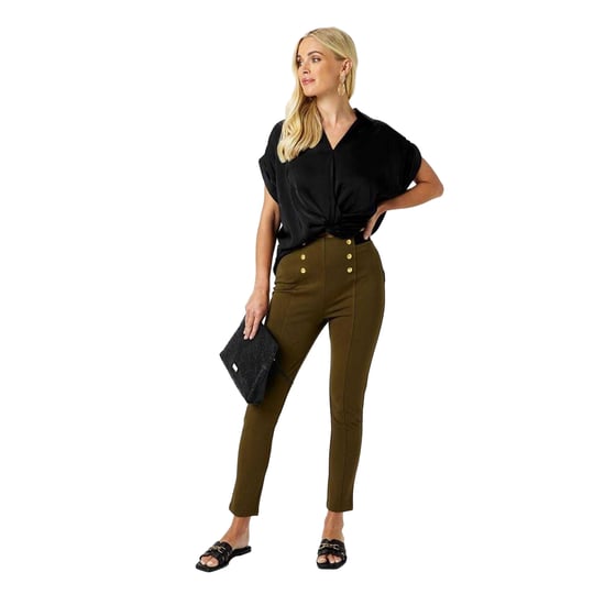 Biba Womens/Ladies Ponte Slim Leggings (Khaki Green) - Image 1