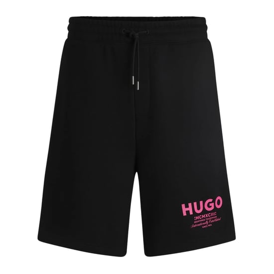 Hugo Boss Mens Nomario Sweat Shorts (Black/Pink) - Image 2