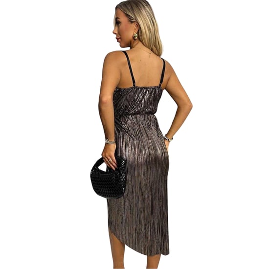 AX Paris Womens/Ladies Strappy Plisse Cowl Neck Midi Dress (Bronze) - Image 2
