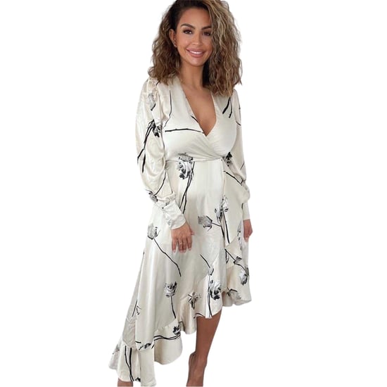 AX Paris Womens/Ladies Floral Polyester Wrap Wrap Dress (Stone) - Image 1