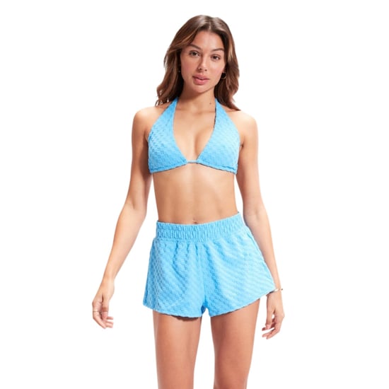 Speedo Drievoudig opvouwbaar zwemtopje van badstof voor dames (Blauw) - Image 1