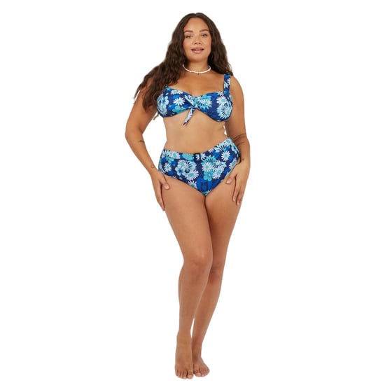 Brave Soul Bikinitop met bloemenprint voor dames (Blauw/Wit) - Image 1