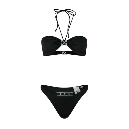 Off White Dames/Dames Arrow Logo Bikini Top Set (Zwart) - Image 1