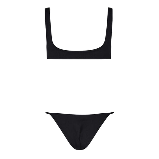 Off White Bikiniset voor dames met grafische print en vierkante halslijn (Zwart, Wit) - Image 3