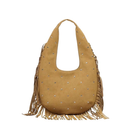 Firetrap Studded Hobo Bag (Camel) - Image 1