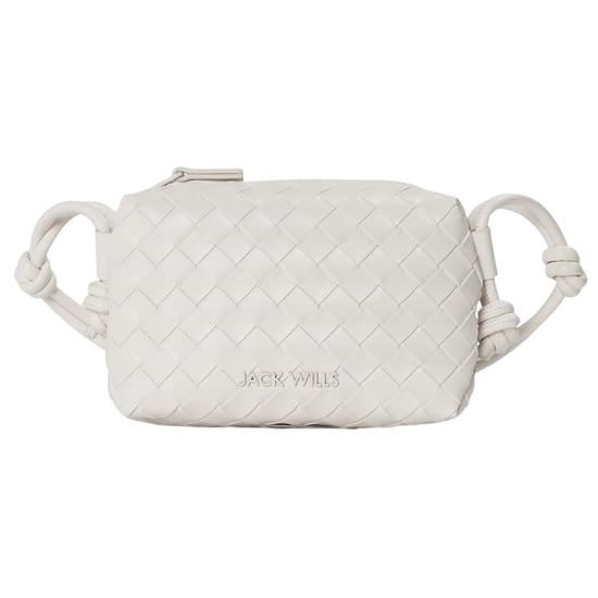 Jack Wills Woven Leather Crossbody Bag (Cream) - Image 1