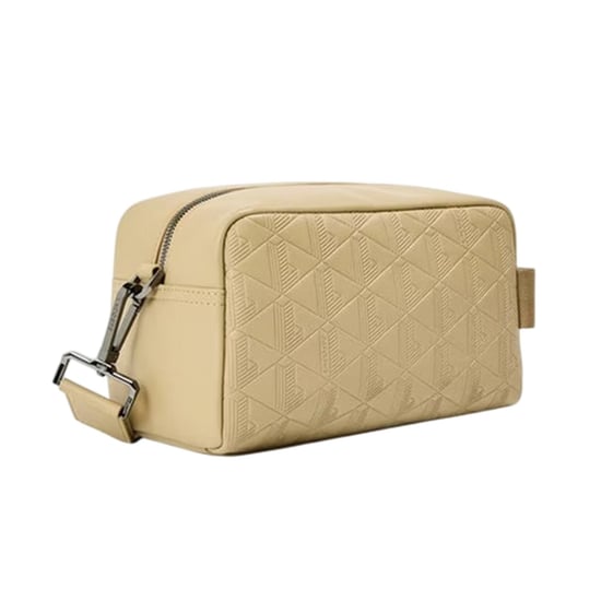 Lacoste Leren schoudertas met geometrisch patroon (Beige) - Image 2