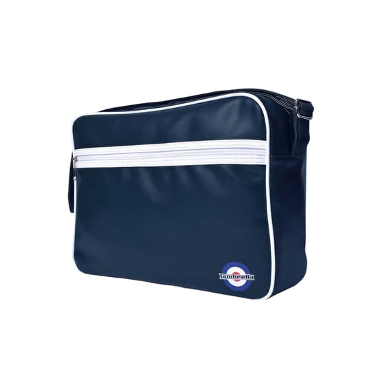 Lambretta Mod Retro Faux Leather Duffle Bag (Navy/White) - Image 2