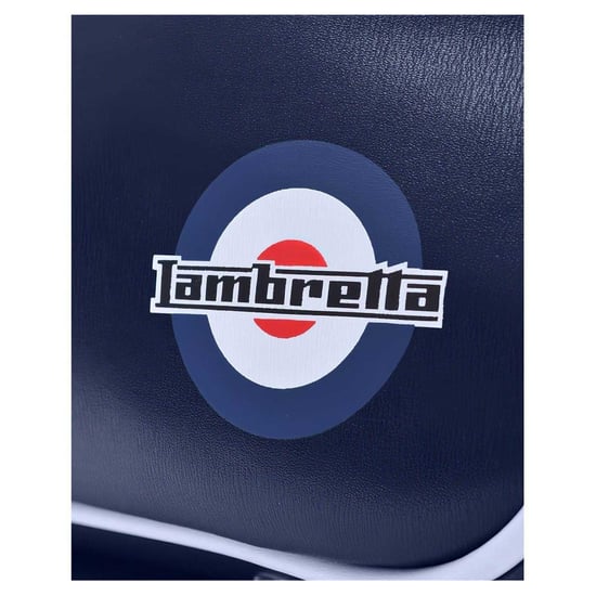 Lambretta Mod Retro Faux Leather Duffle Bag (Navy/White) - Image 3