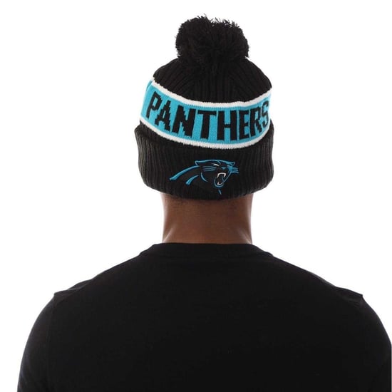 New Era Unisex Adult Panthers Rib Knit American Football Bobble Hat (Black) - Image 2