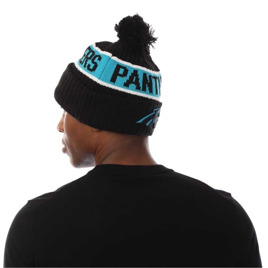 New Era Unisex Adult Panthers Rib Knit American Football Bobble Hat (Black) - Image 3