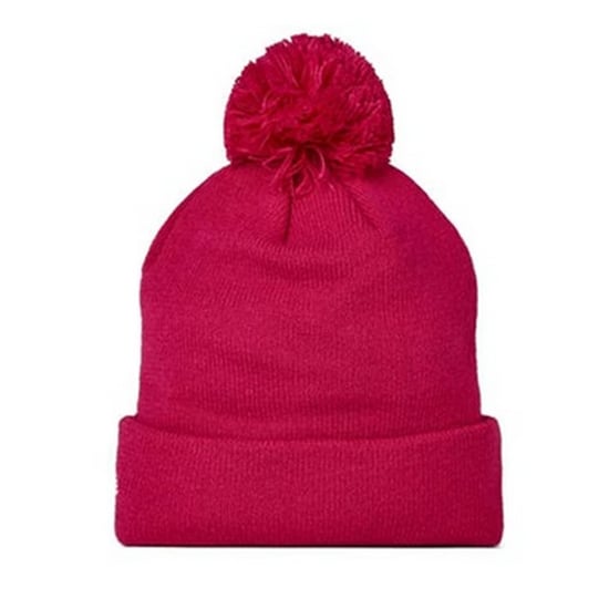 New Era Childrens/Kids Zebra Pom Pom Beanie (Dark Pink) - Image 2