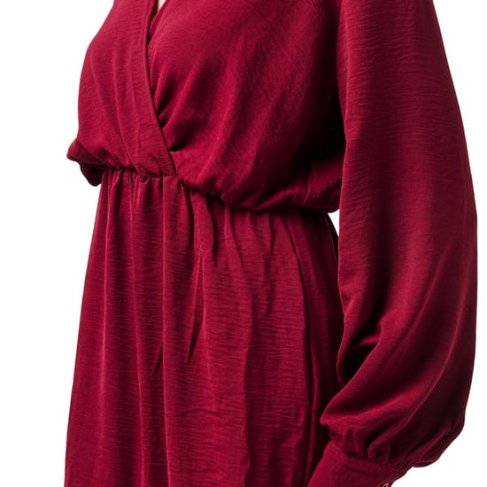 AX Paris Womens/Ladies Tiered Long-Sleeved Wrap Dress (Wine) - Image 3