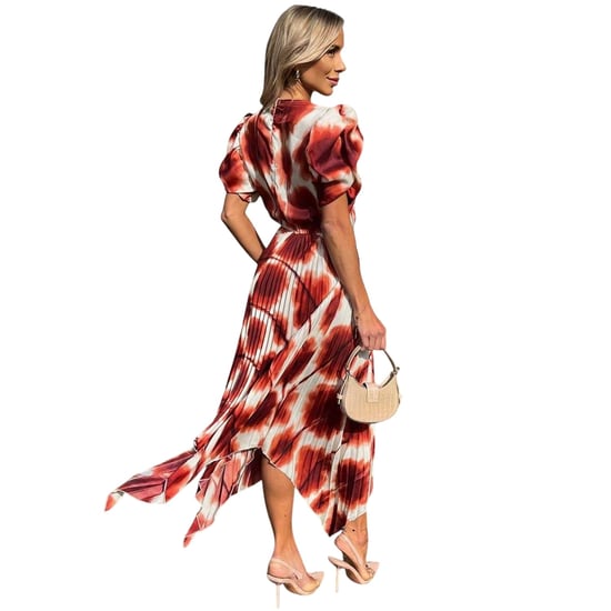AX Paris Midi-jurk met pofmouwen voor dames/dames (Roest) - Image 3