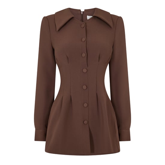 Odd Muse Womens/Ladies Pleated Satin Mini Dress (Brown Reddish) - Image 1