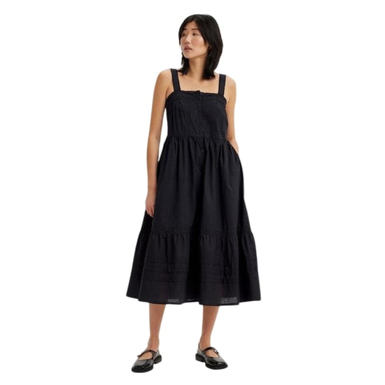 Levis Midi-jurk zonder mouwen met vierkante halslijn voor dames (Kaviaar) - Image 1