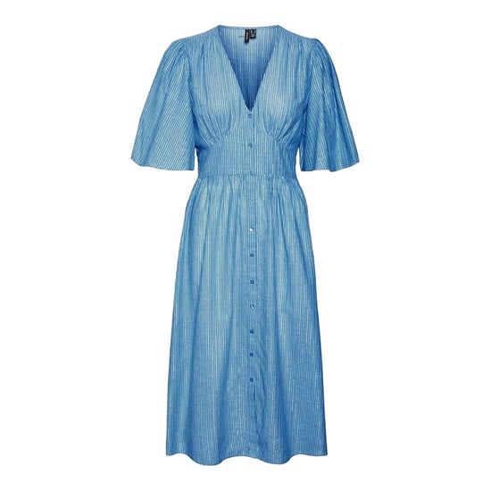 Vero Moda Dames Ines V Hals Midi Jurk (Riviera) - Image 1