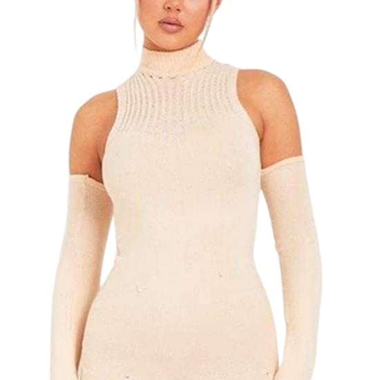 Missy Empire Mini-jurk van gebreide stof met verweerde look voor dames (Steen) - Image 2