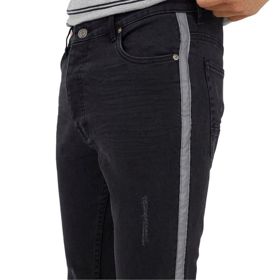 Brave Soul Mens Denim Button Fly Skinny Jeans (Charcoal) - Image 3