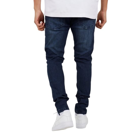 Brave Soul Slim-fit denim bikerjeans voor heren (Donkerblauw) - Image 5