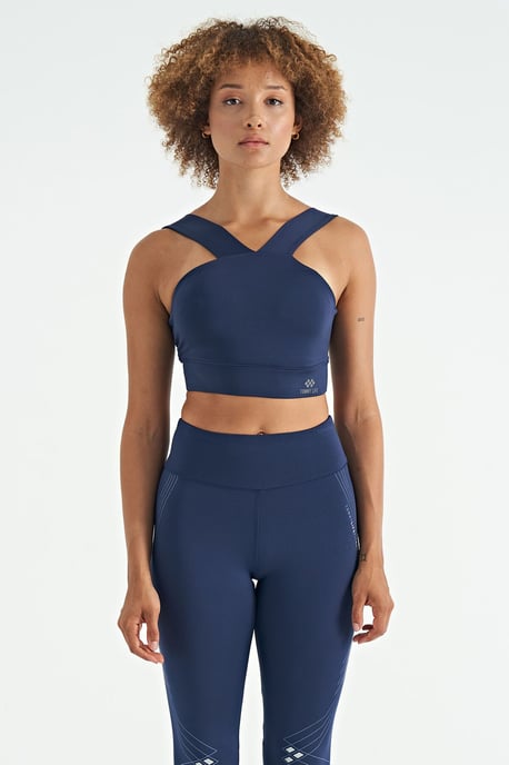 Dames Cropped Mouwloos V-hals Sporttop - Image 1
