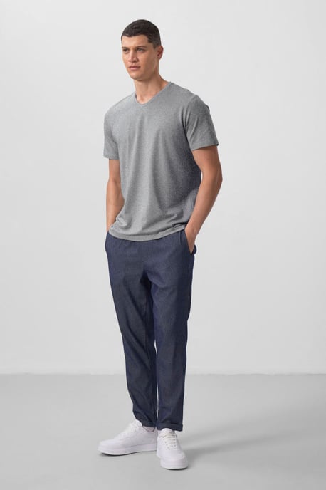 Heren V-hals Korte Mouwen T-Shirt - Image 3