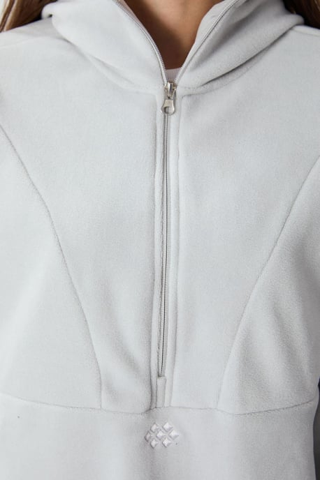 Overgrote Pluche Half-rits Hoody Sweatshirt - Image 2