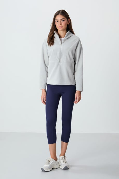 Overgrote Pluche Half-rits Hoody Sweatshirt - Image 3