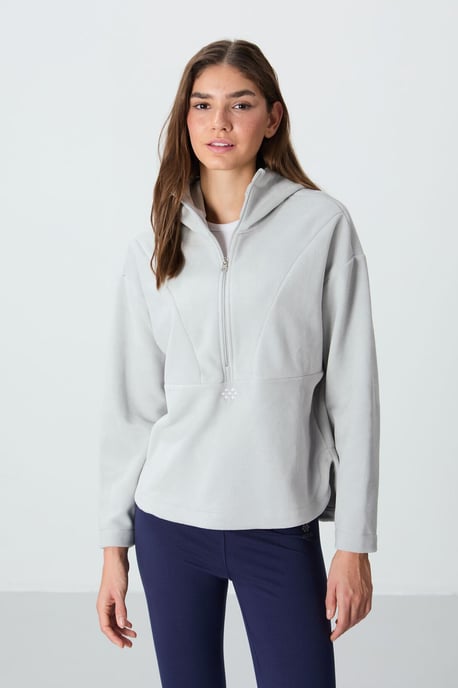 Overgrote Pluche Half-rits Hoody Sweatshirt - Image 4
