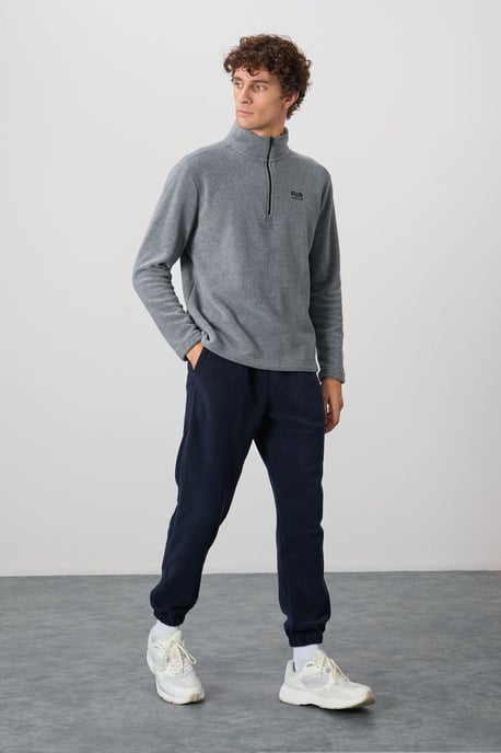 Mannen Pluche Half-Zip Sweatshirt - Image 2