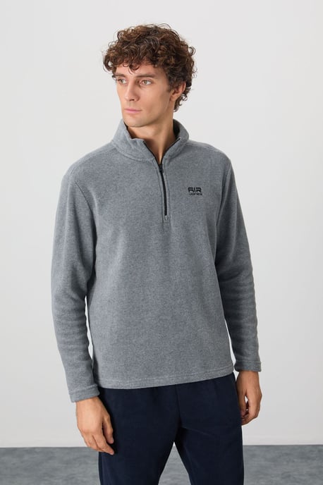 Mannen Pluche Half-Zip Sweatshirt - Image 4