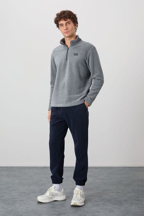 Mannen Pluche Half-Zip Sweatshirt - Image 5