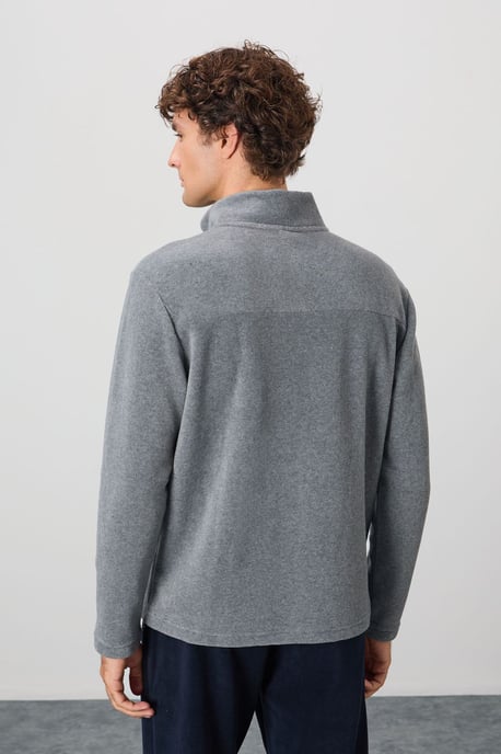 Mannen Pluche Half-Zip Sweatshirt - Image 6