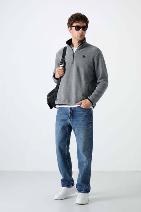 Men's Half-Zip Plush Sweatshirt - Image 3