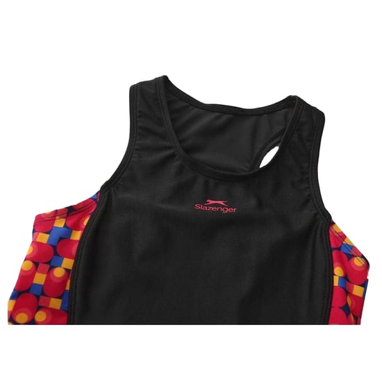 Slazenger Girls Geometric Pattern One Piece Swimsuit (Black/Green) - Image 3