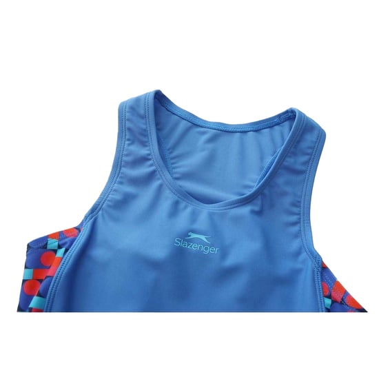Slazenger Girls Geometric Pattern One Piece Swimsuit (Blue) - Image 3