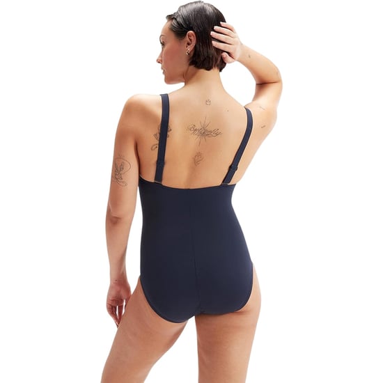 Speedo Eendelig zwempak voor dames met abstract bloemenpatroon (Marine, Rood) - Image 2