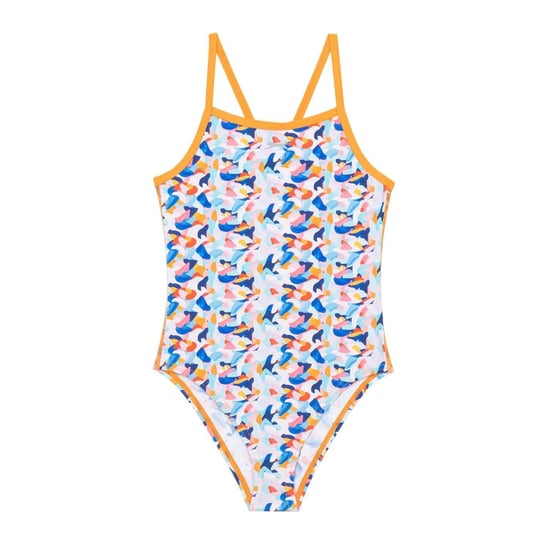Slazenger Girls Abstract Spaghetti Strap One Piece Swimsuit (Purple) - Image 1