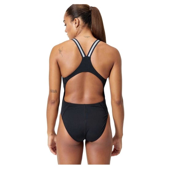 Speedo Dames/Dames Logo Performance One Piece Zwempak (Zwart/Zilver) - Image 3
