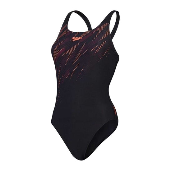 Speedo Dames/Dames Hyper Boom Plaatsing Grafische Print Eendelig Zwempak (Zwart, Rood) - Image 2
