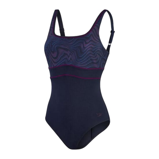 Speedo Dames/Dames Eclips Eéndelig Zwempak (Zwart/Paars) - Image 1
