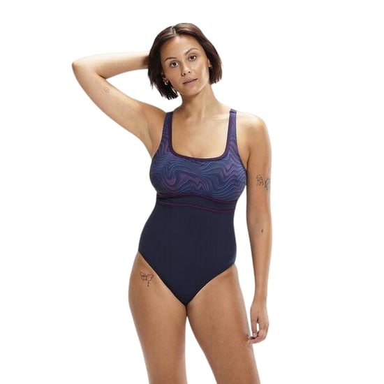 Speedo Dames/Dames Eclips Eéndelig Zwempak (Zwart/Paars) - Image 3