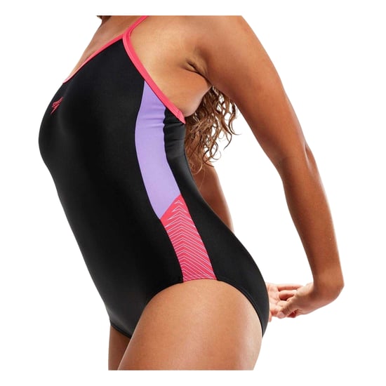Speedo Dames/Dames Dive Muscleback ééndelig zwempak (Zwart/Lila) - Image 3