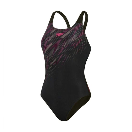 Speedo Dames/Dames Hyperboom Placement Muscleback Eendelig Zwempak (Zwart/Roze/Koolkleurig) - Image 1