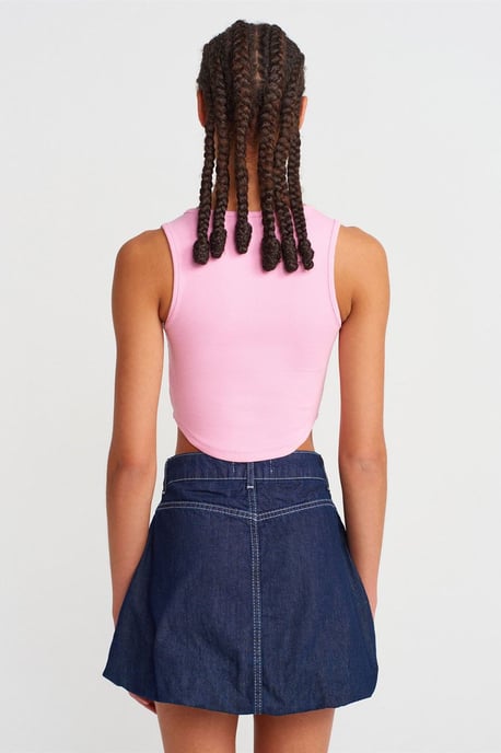Women's Ribbed Crop Blouse With Buttons - Image 2