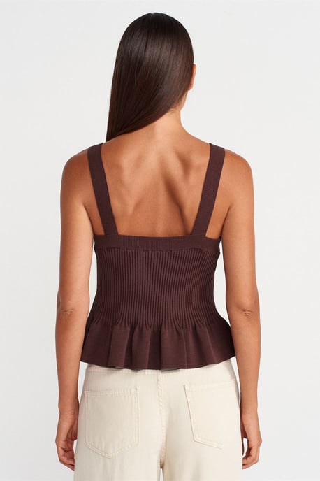 Aansluitende Geribbelde Mouwloze Blouse met Vierkante Halslijn - Image 2