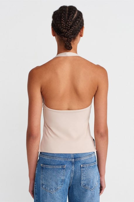 Women's Slim Fit Halter Neck Cut-Out Top - Image 2