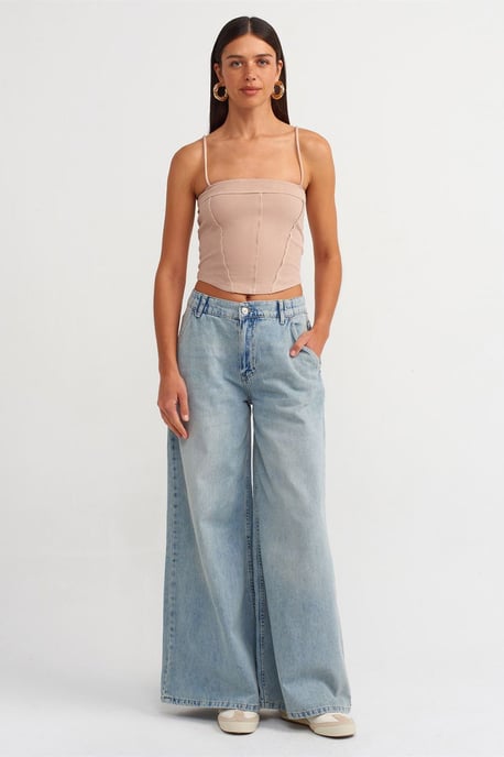 Ribbed Square-Neck Crop Top - Image 3
