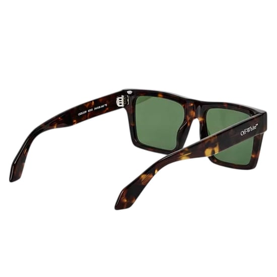 Off White Unisex-zonnebril voor volwassenen met vierkant montuur (Havana/Groen) - Image 2