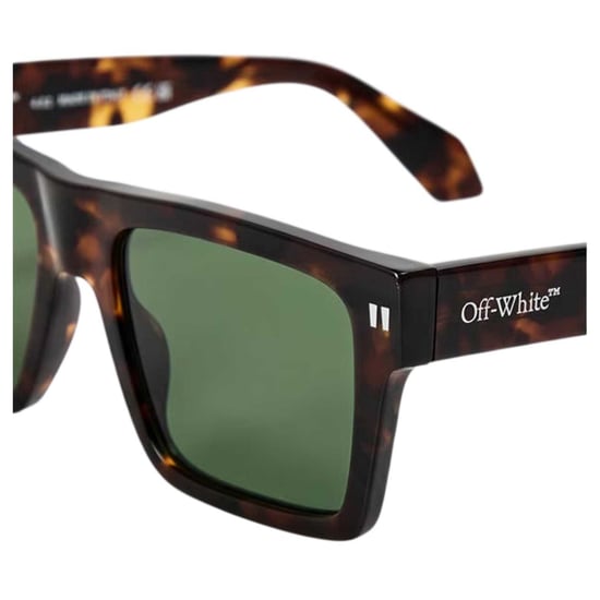 Off White Unisex-zonnebril voor volwassenen met vierkant montuur (Havana/Groen) - Image 3